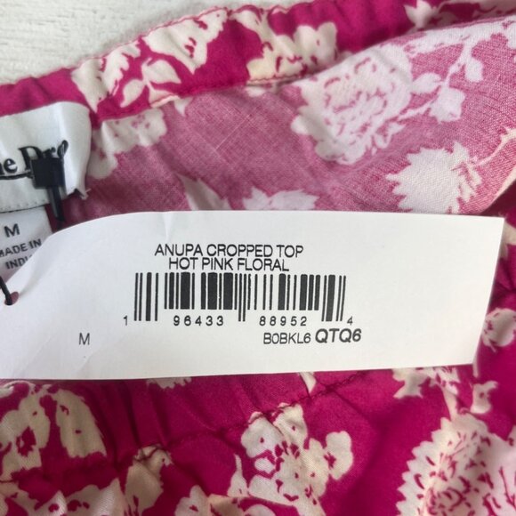 The Drop Anupa Cropped Top Shirt Womens Medium Hot Pink New One Shoulder - Picture 10 of 12